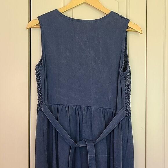 Vintage D. Frank 2 PC Sleeveless Denim  Tie Back Maxi Dress with Jacket Size 10 - Picture 13 of 16